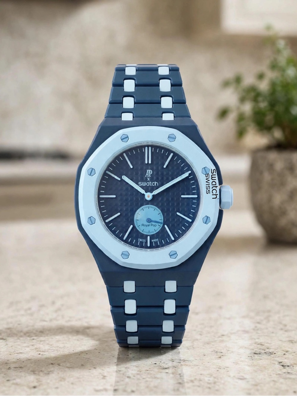 Swatch Royal Oak Royal Pop Navy Blue Light Blue Subdial NEW IN BOX